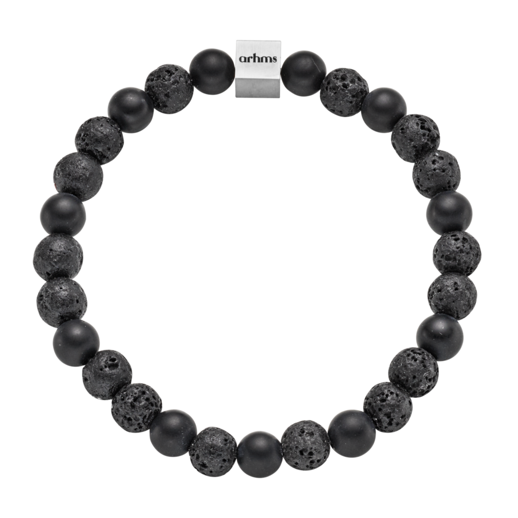 VERCELLI STEN ARMBÅND SORT LARGE