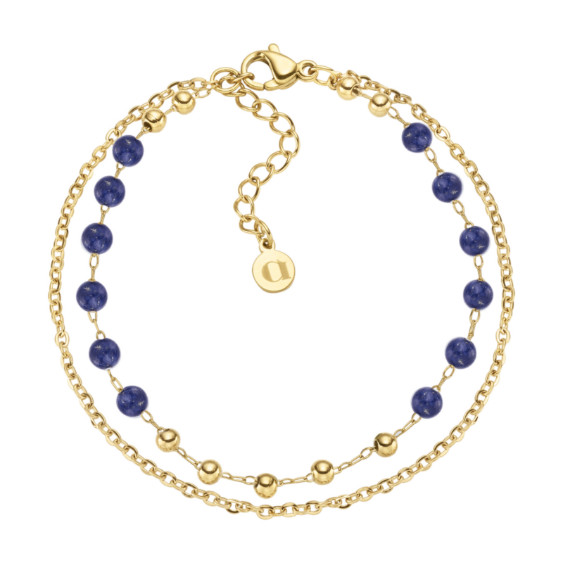 STÅL ARMBÅND BLÅ STEN FORG