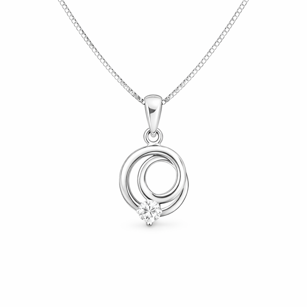 SØLV VEDHÆNG M.ZIR+KÆDE