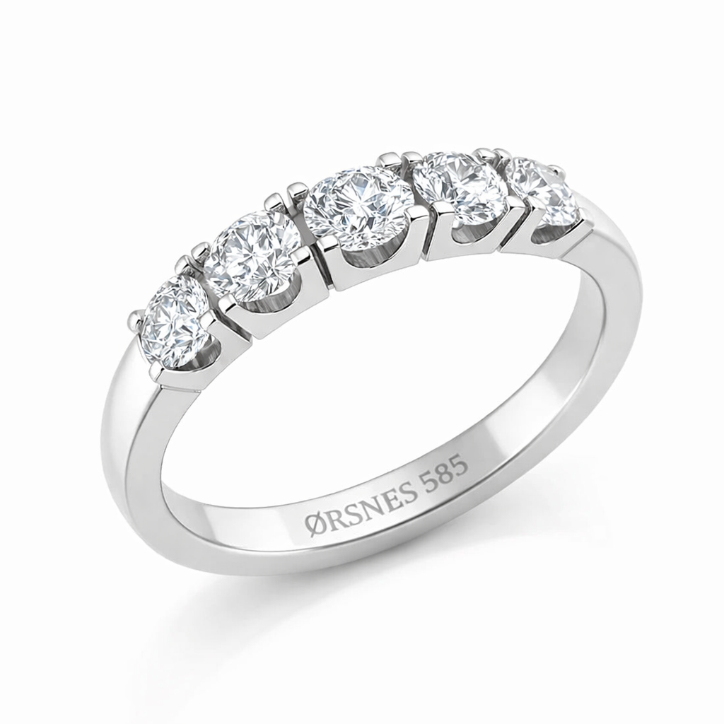 14KT.HV.RING 5X0,40CT TW.SI