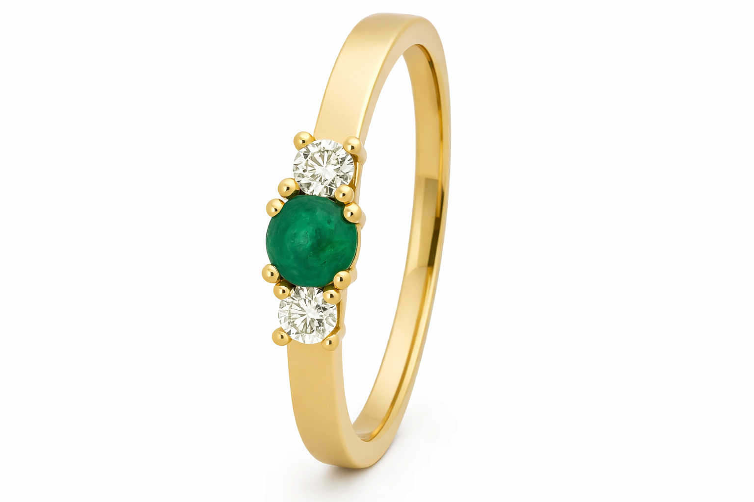 HENRIK ØRSNES DESIGN 14KT.RING 0,11 W.SI+SMARAGD 3,9MM