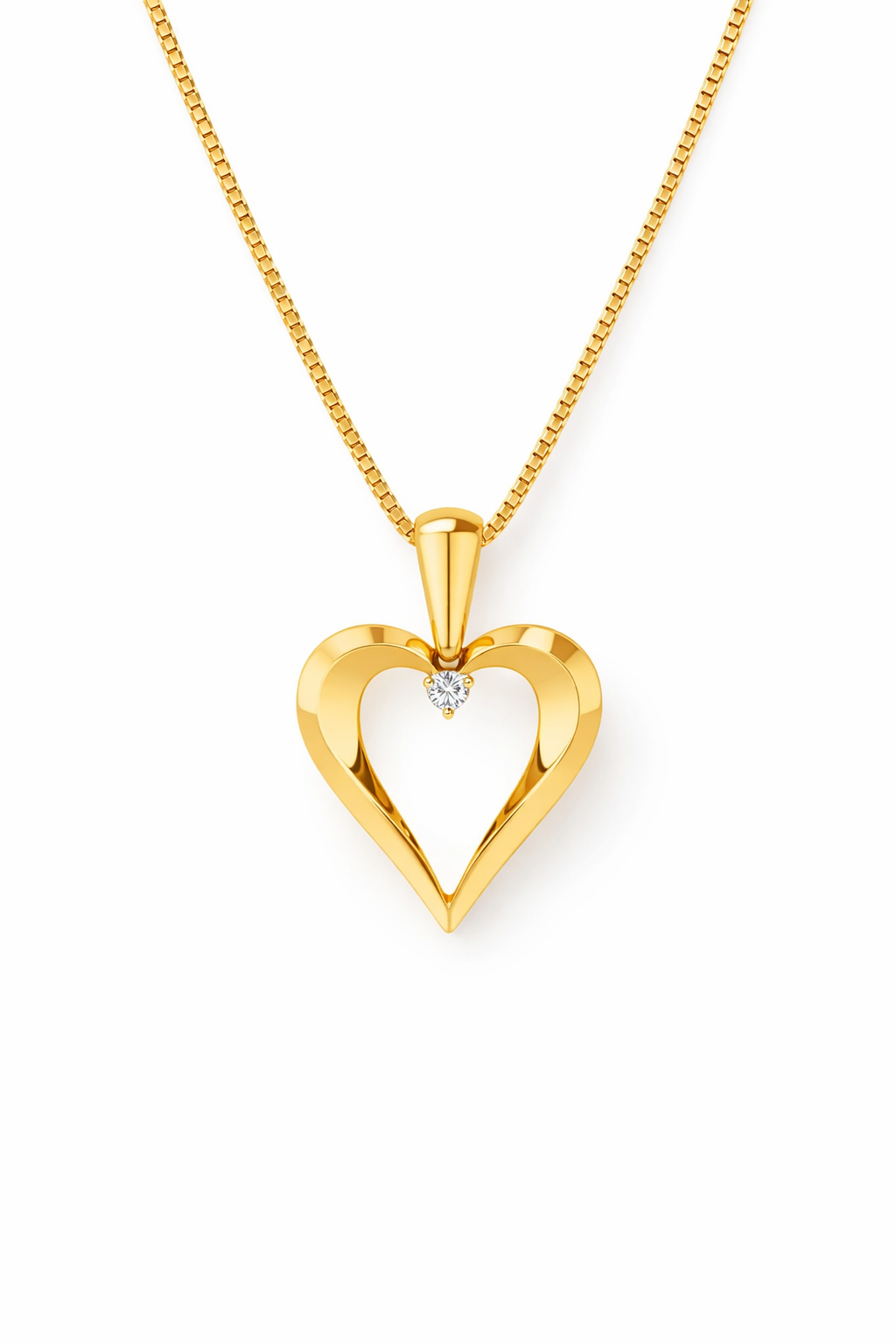 SØLV/FG VEDH.HJERTE M.ZIR+KÆDE