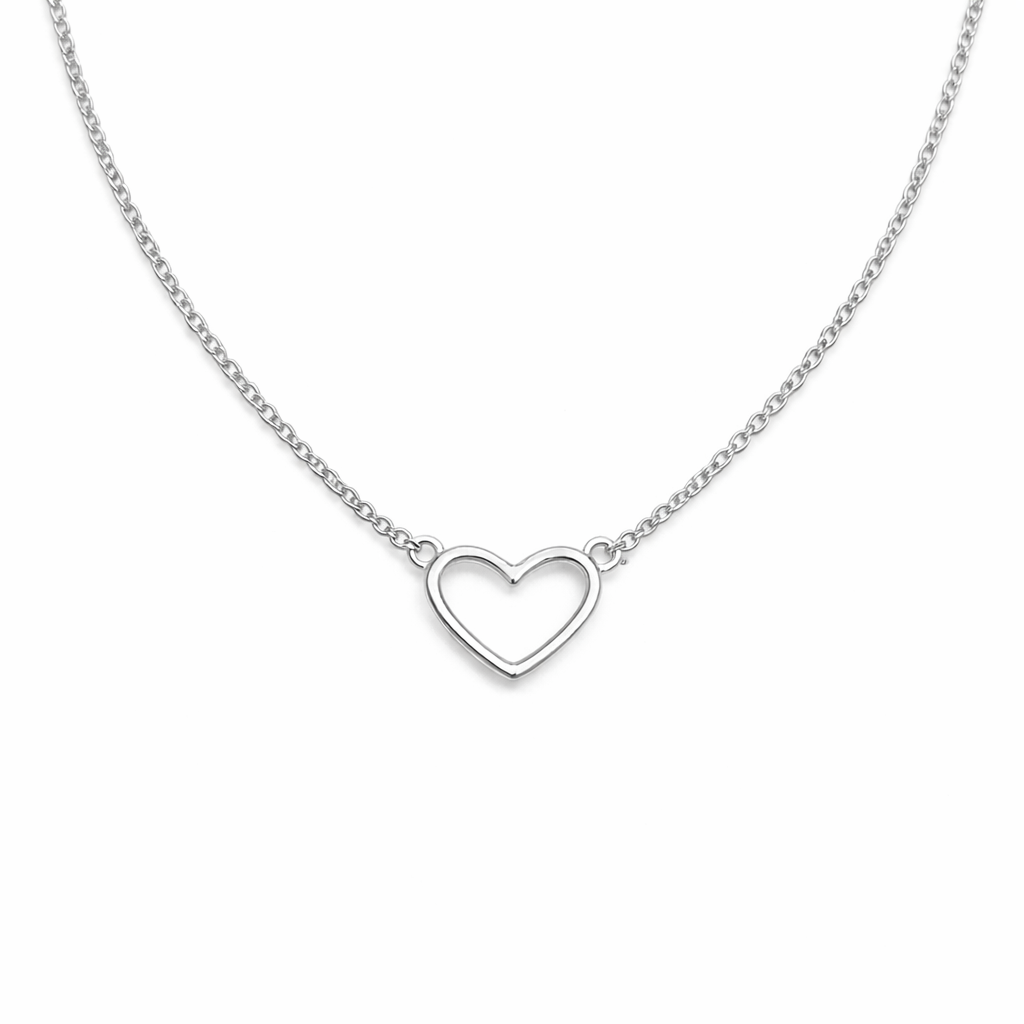 SØLV COLLIER HJERTE 42+3CM