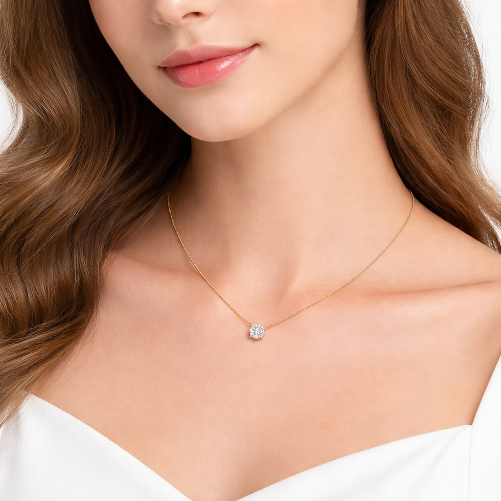 14KT.GULD .COLLIER 0,50 W.SI