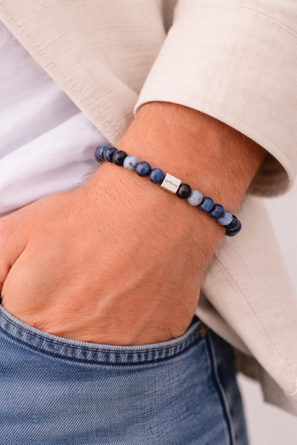 VENETO STEN ARMBÅND BLÅ/SORT