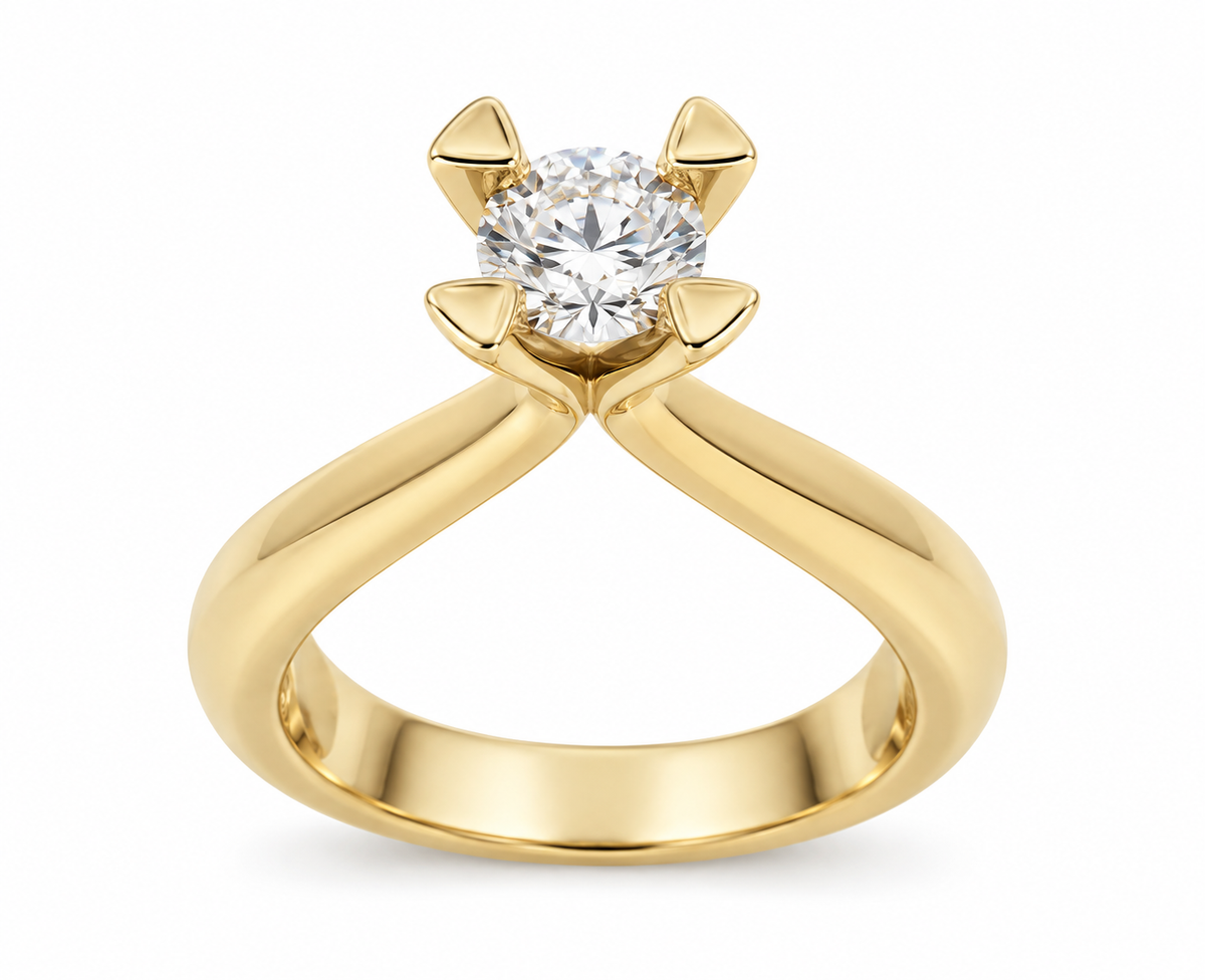 14 KT GULDRING MED 1,0 CT DIAMANT
