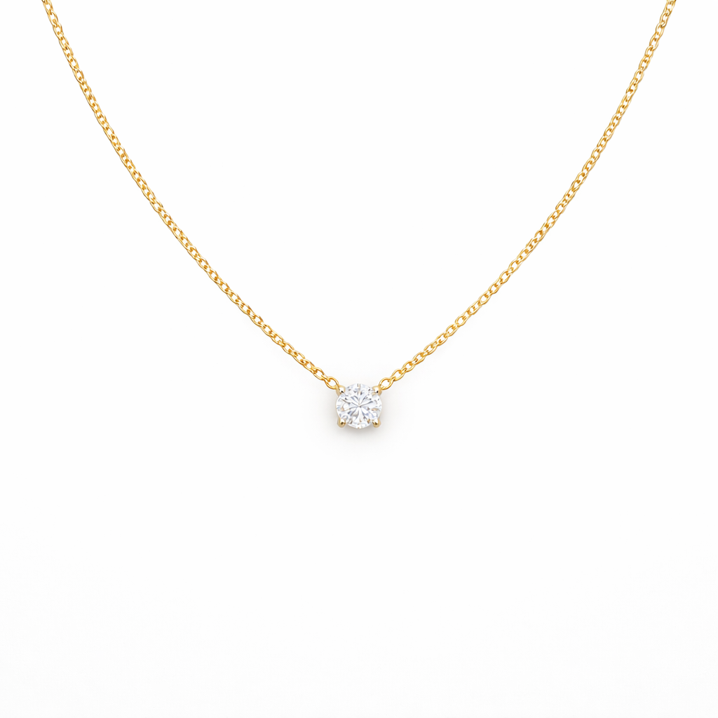 14KT.GULD .COLLIER 0,50 W.SI