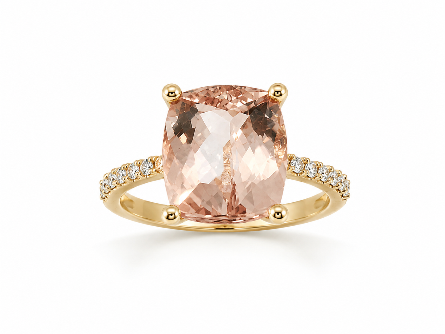 14KT.RING 0,21W.SI+MORGANITE 12X9MM