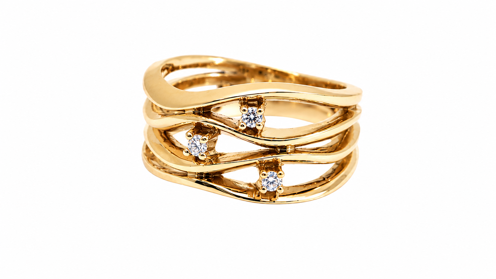 14KT RING 1X0,02+2X0,015 W.SI