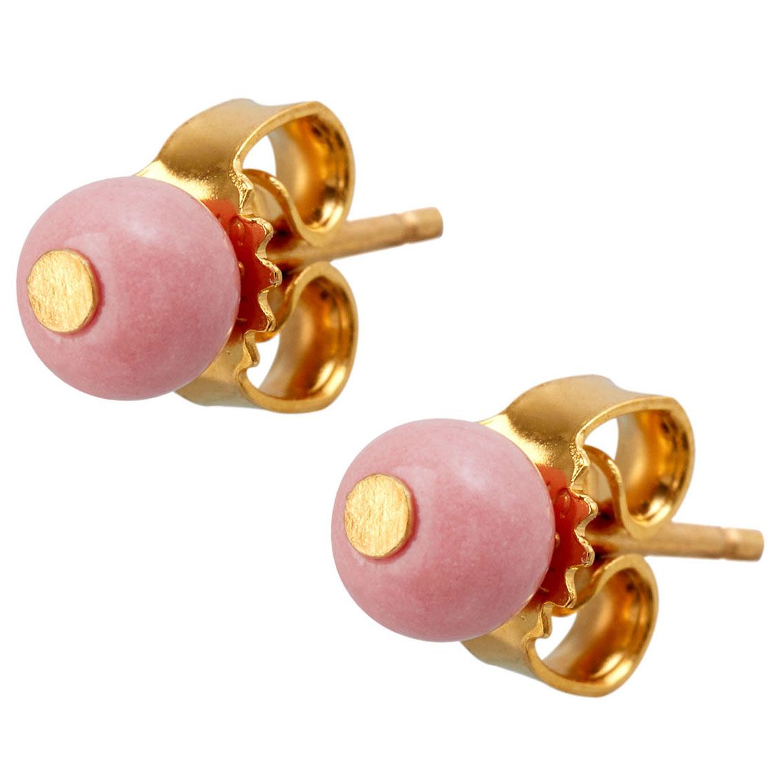 GLOW ROSA ØRESTIKKER FORGYLDT