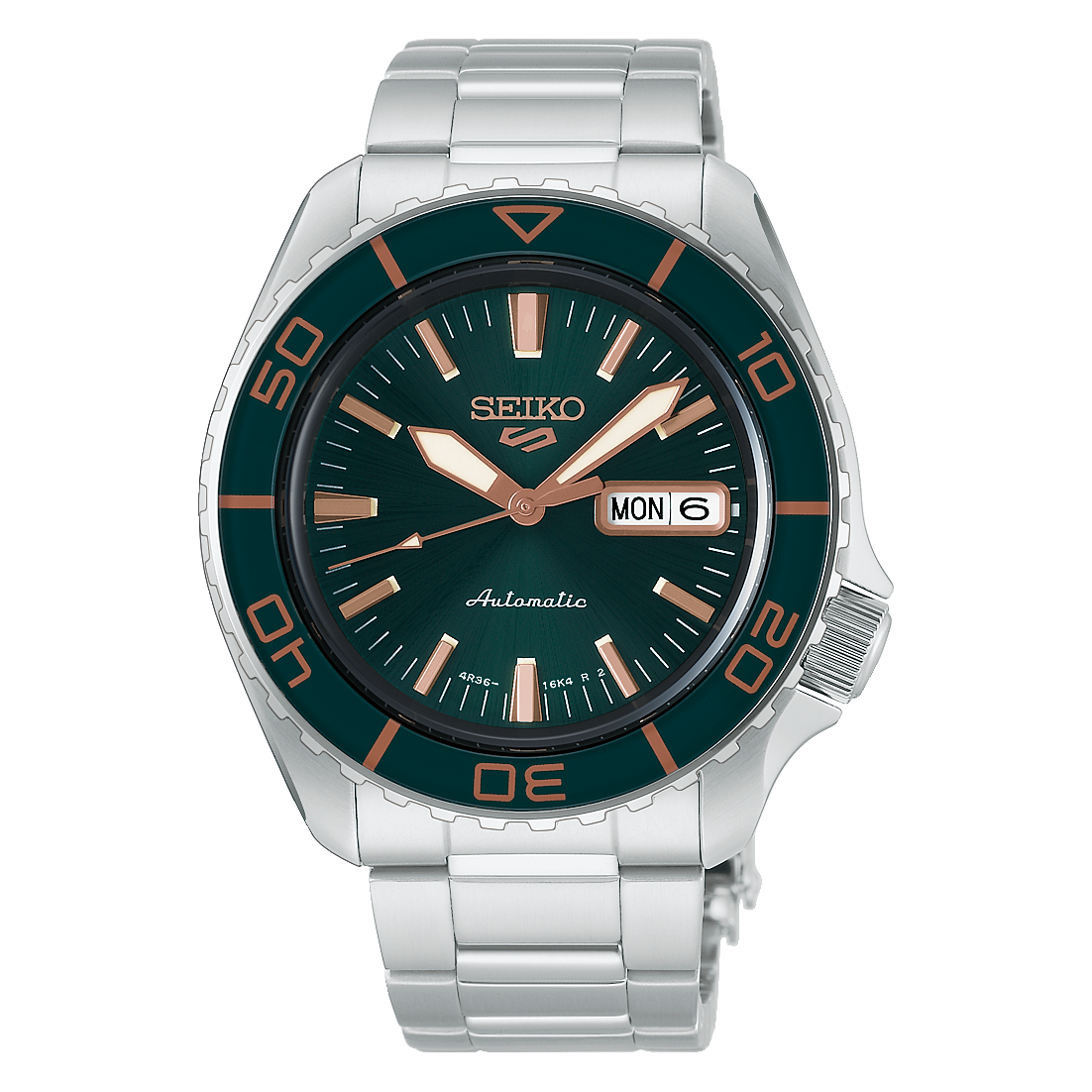 SEIKO 5 SPORTS AUTOMATIK GRØN STÅL LÆNKE