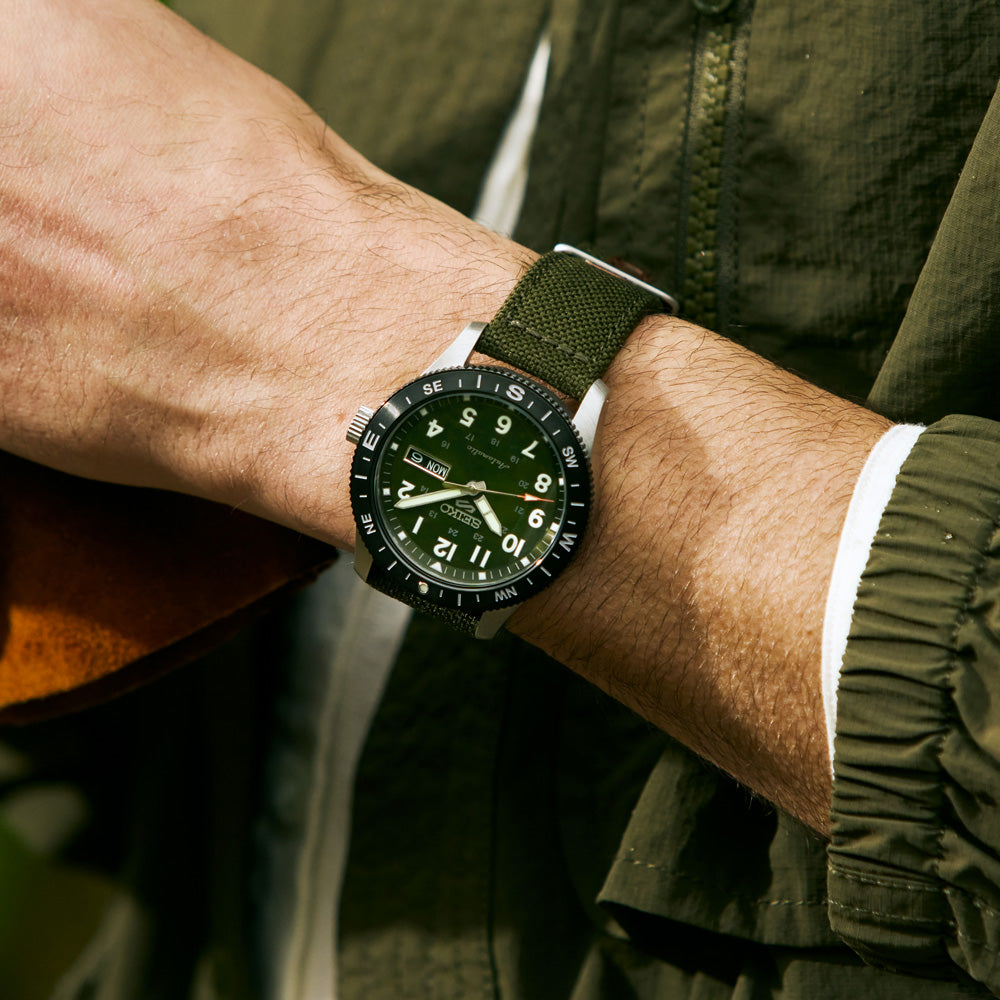 SEIKO 5 SPORTS THC CHL NYLON ZB GRØN 10 BAR