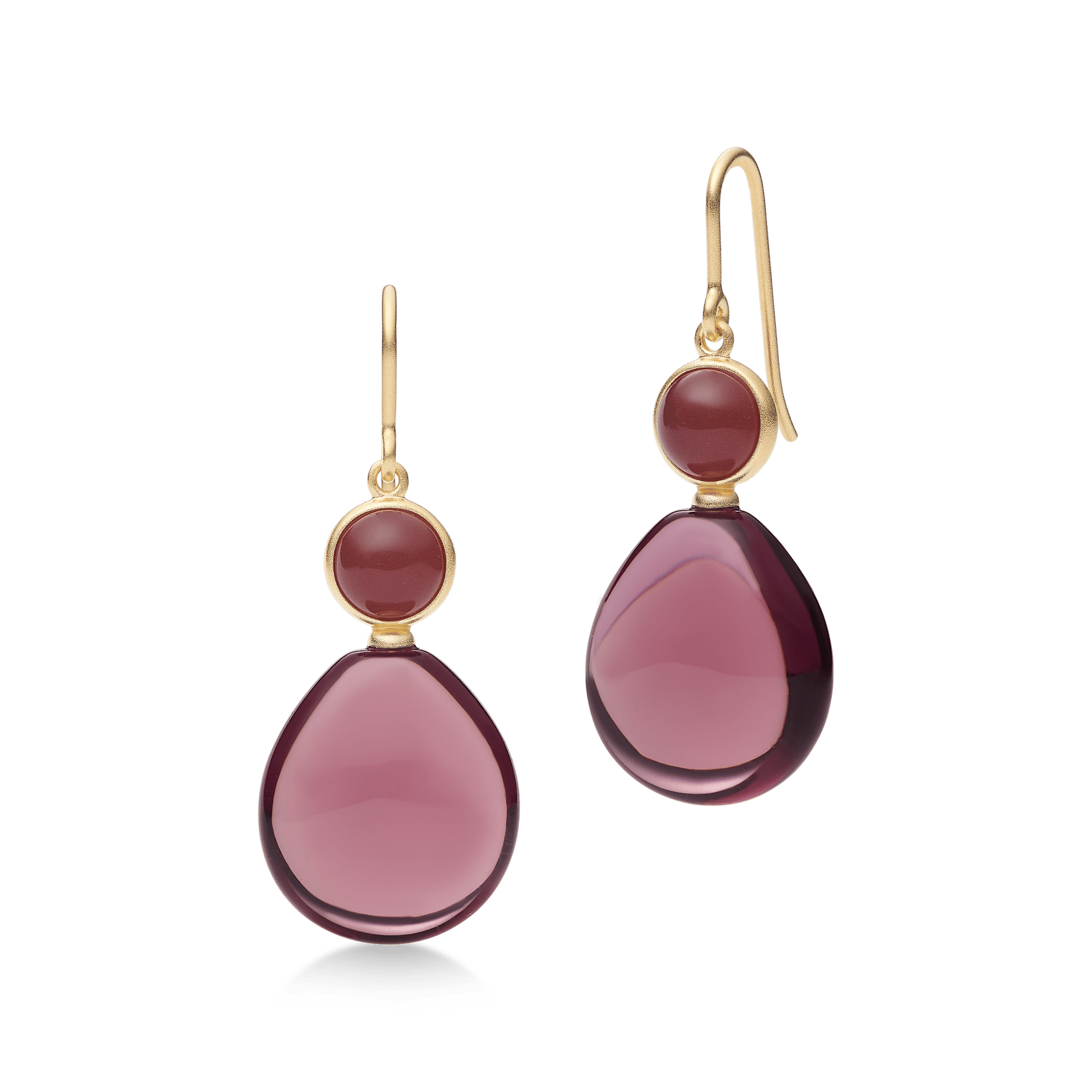 PRIME DROP ØRERINGE - RHODOLITE KRYSTAL
