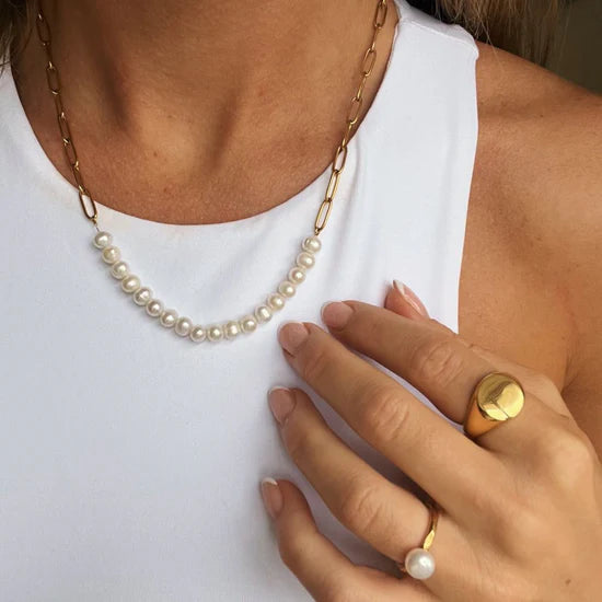 SIGNET RING FORGYLDT RUSTFRI STÅL STR. 51