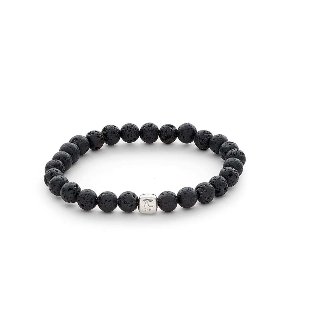 VULCANIC LAVA STEN ARMBÅND 6MM
