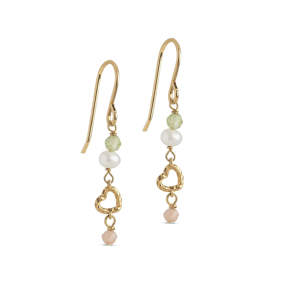 EARRINGS, ORGANIC HEART 38X6MM