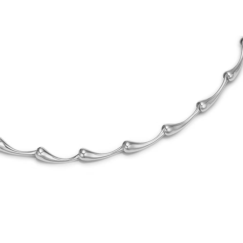 SØLV ARMBÅND DRÅBEFORM 20MM. KARABIN