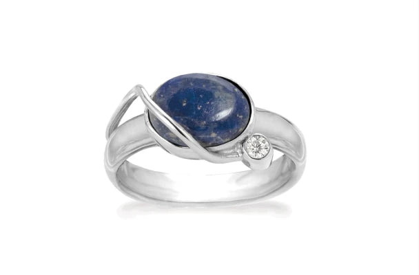 SØLV RING LAPIS, ZIRKONIA