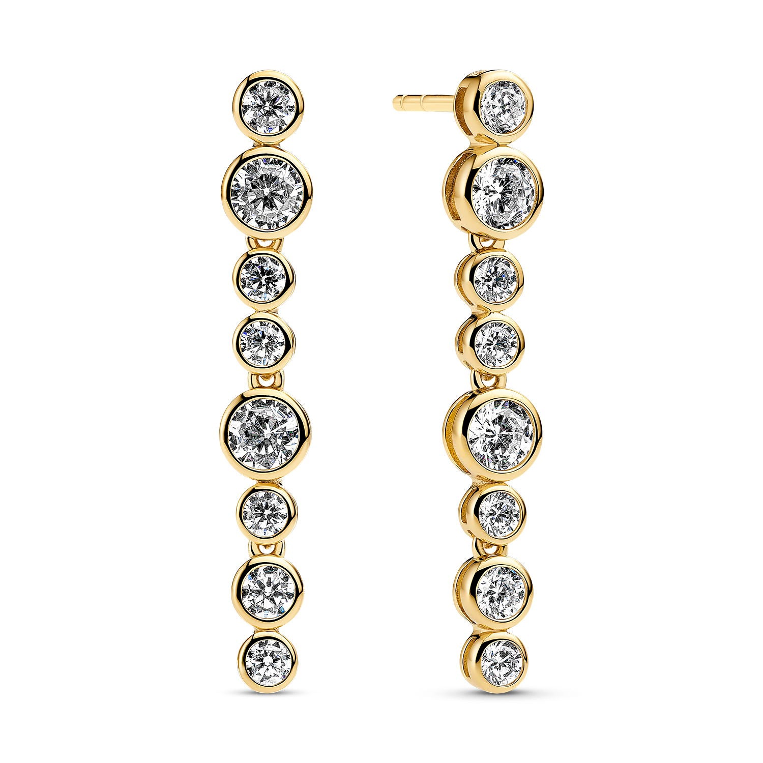 ØRERINGE SARDINIEN LUNGO PICCOLO – 18K FORGYLDT, MED HVIDE ZIRKONIA