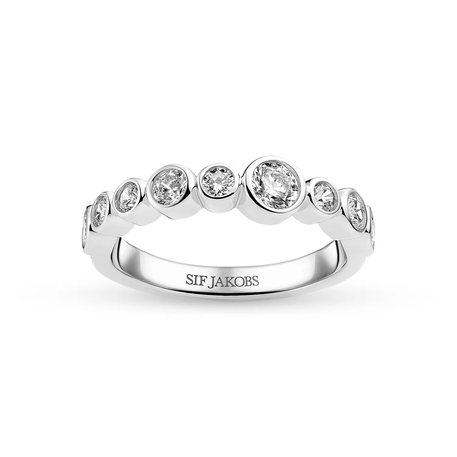 RING SARDINIEN – RHODINERET, MED HVIDE ZIRKONIA