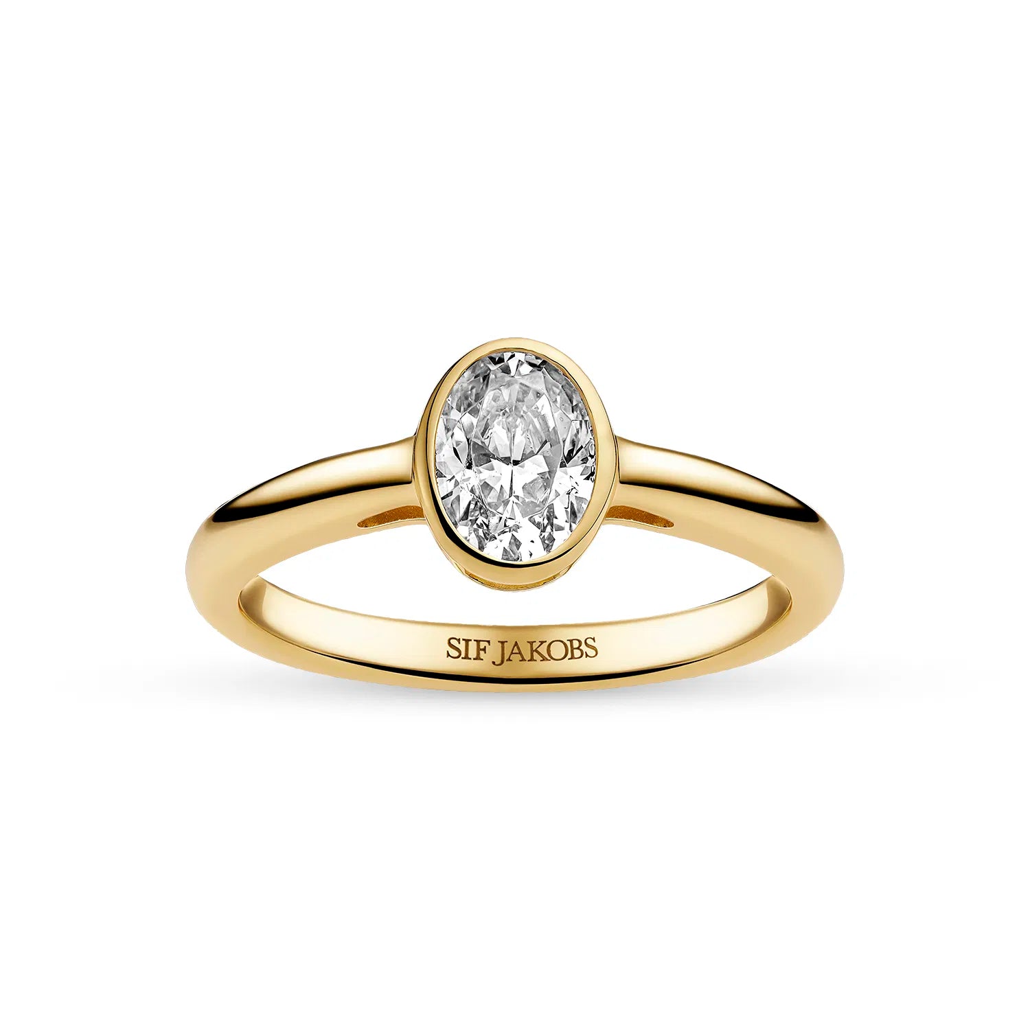 RING SARDINIEN OVALE PICCOLO – 18K FORGYLDT, MED HVIDE ZIRKONIA