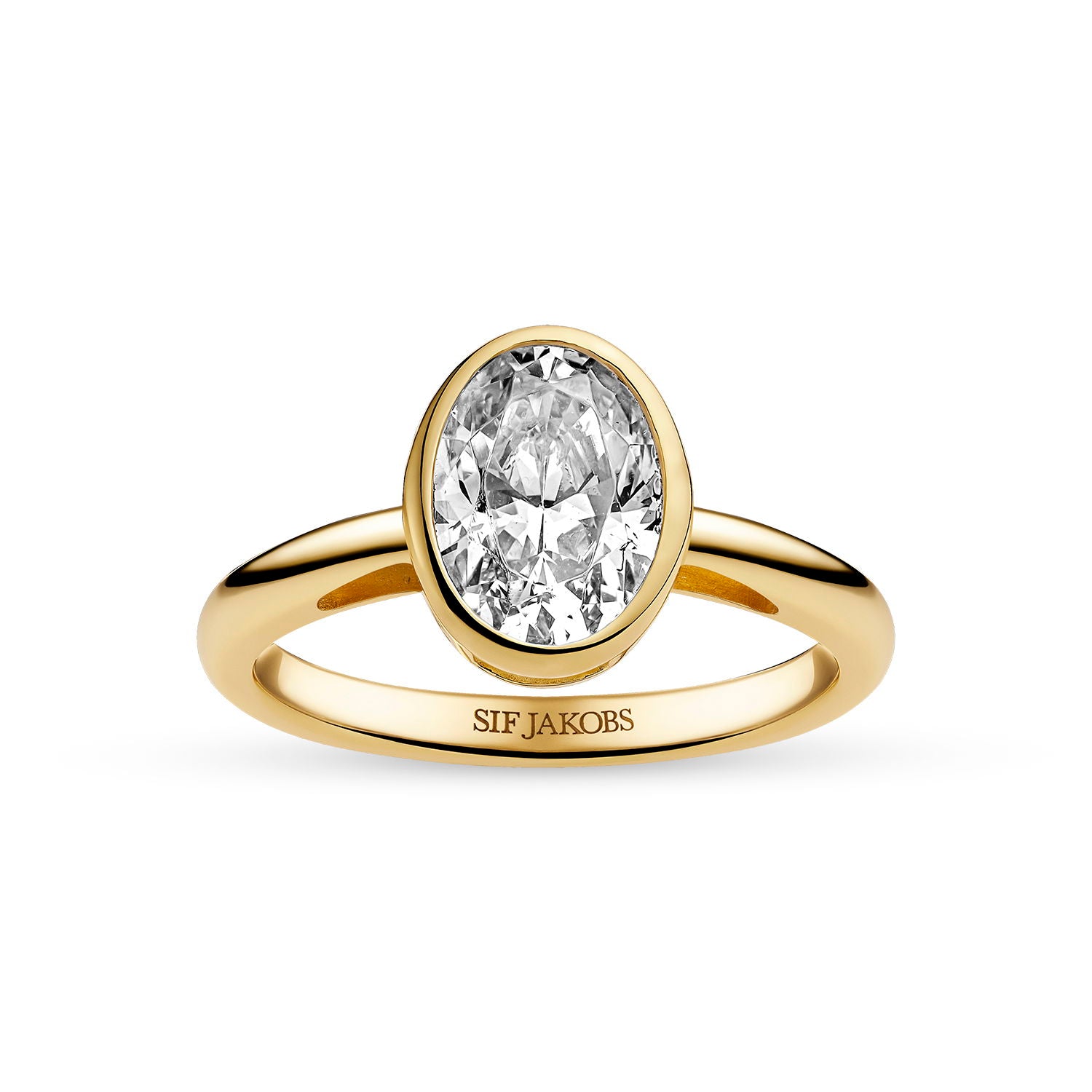 RING SARDINIEN OVALE GRANDE – 18K FORGYLDT, MED HVIDE ZIRKONIA