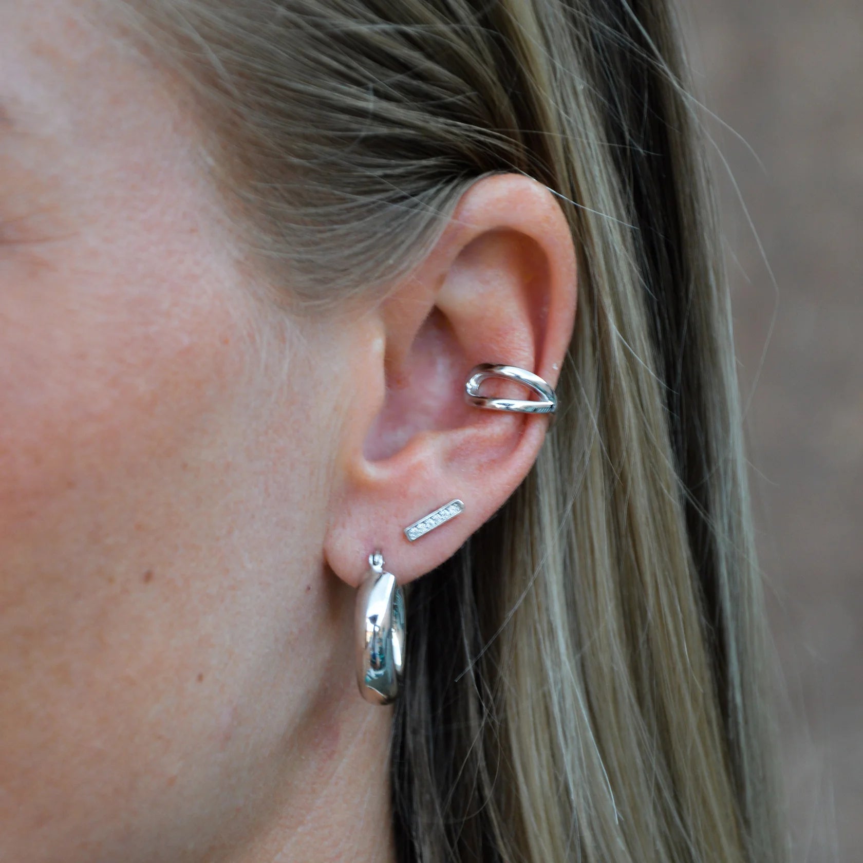 STOCKHOLM EAR CUFF SØLV