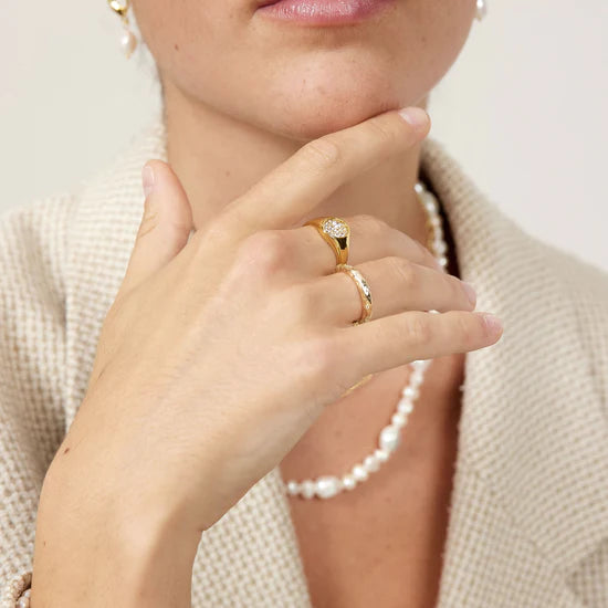 ZÜRICH RING FORGYLDT SØLV M.ZIR