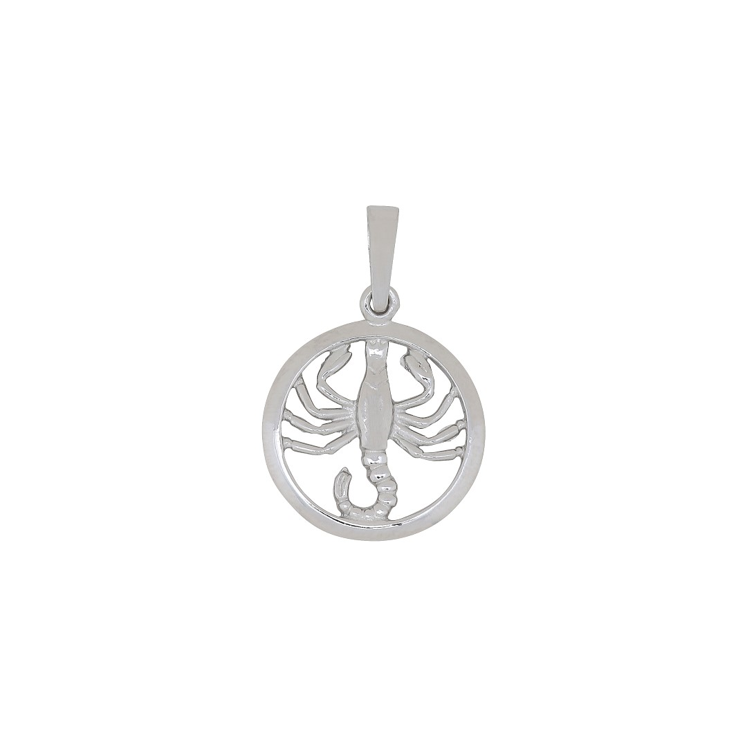 RHOD. SØLVVEDHÆNG SKORPIONEN 15MM