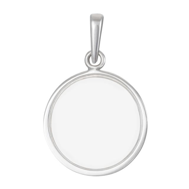 RHOD. SØLVVEDHÆNG RUND PLADE 16MM