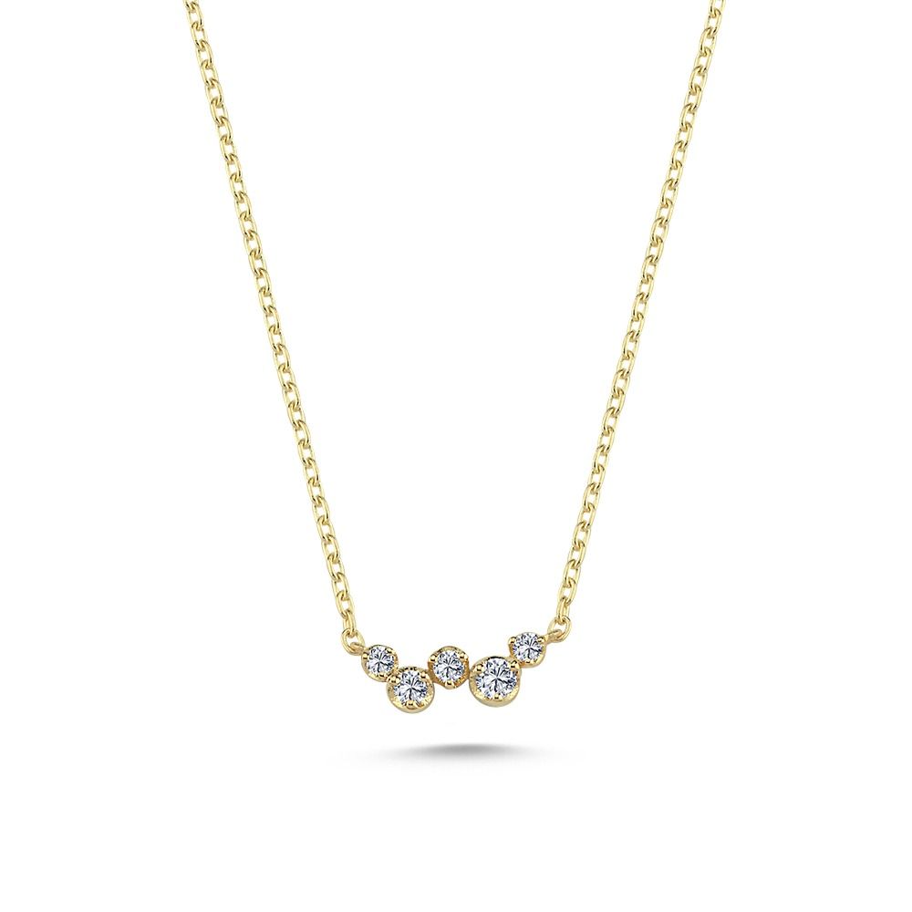 14KT. AURA HALSCOLLIER M 1X0,03 2X0,02 2X0,015CT. W-SI 42+3CM