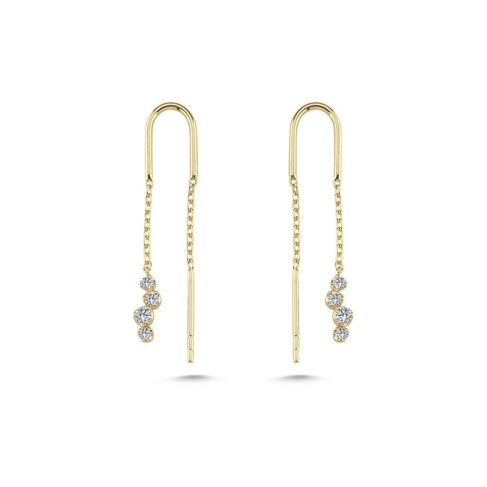 14 KT. AURA ØRERINGE M 2X0,03 2X0,02 4×0,015CT. W-SI