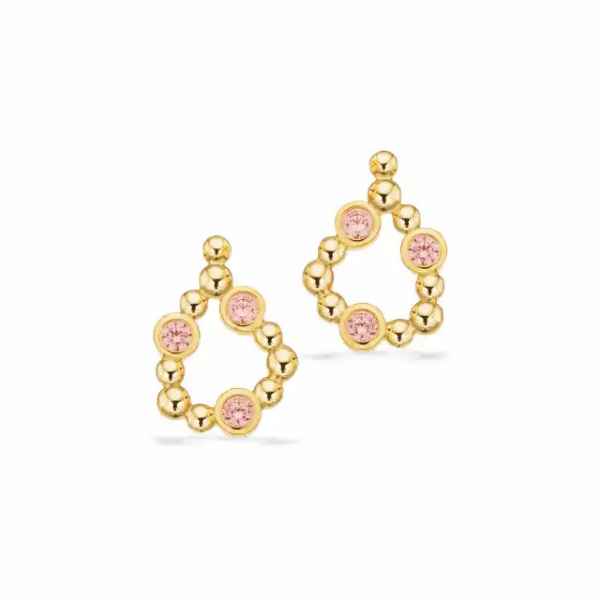 ØRERINGE PINK CUBIC ZIR. 8 KT.