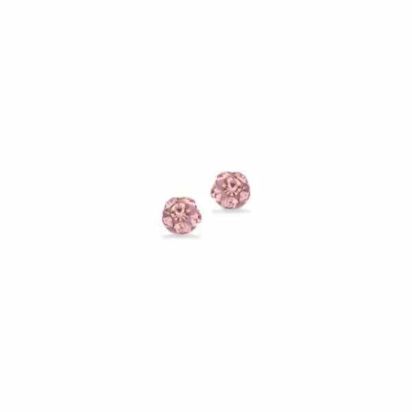 ØRERINGE KUGLE PINK CUBIC ZIR. SØLV