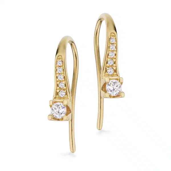 KLEOPATRA QUEEN ØREBØJLER 0,15+0,05 H-W/SI 14 KT