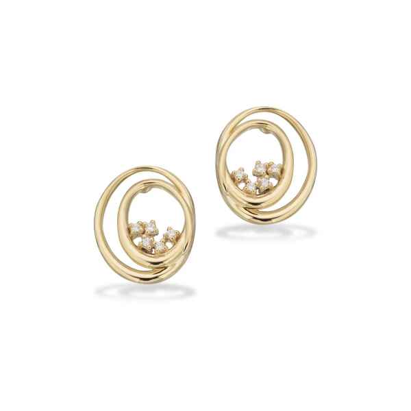 ØRERINGE CIRKLER CUBIC ZIR. 8 KT.