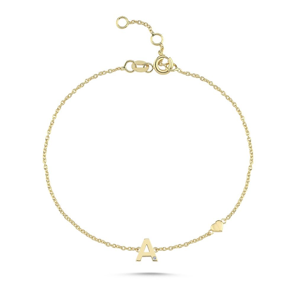 14KT.ARMB. BOGSTAV A M. 0,005CT.W- SI 16,5+1+1CM