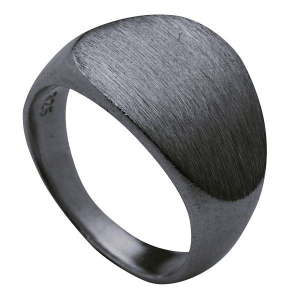 TRINE WILKENS, CONTINENT SIGNET RING, SORT SØLV
