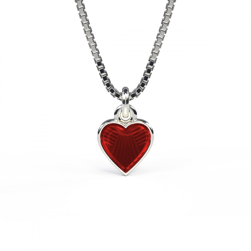 SØLV VEDH.M.KÆDE RØDT HJERTE