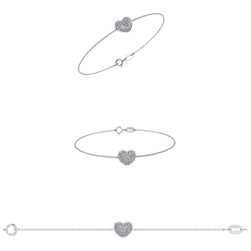 Smykkekæden Hjerte Armbånd i Sterling Sølv DML0112S