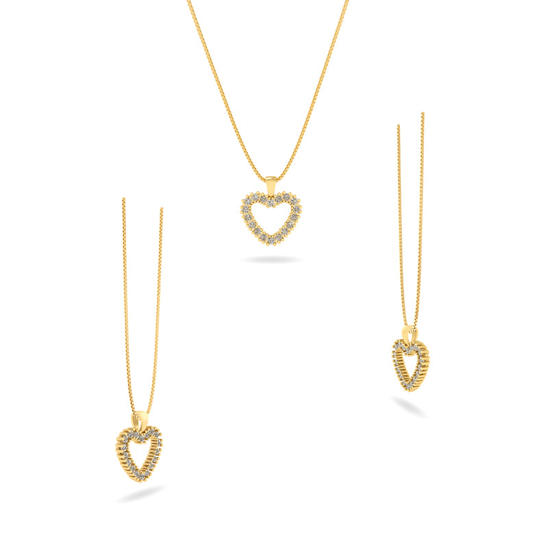 Henrik Ørsnes Design Hjerte 14 Karat Guld Vedhæng med DIAMANTER 0,27 Carat W/SI