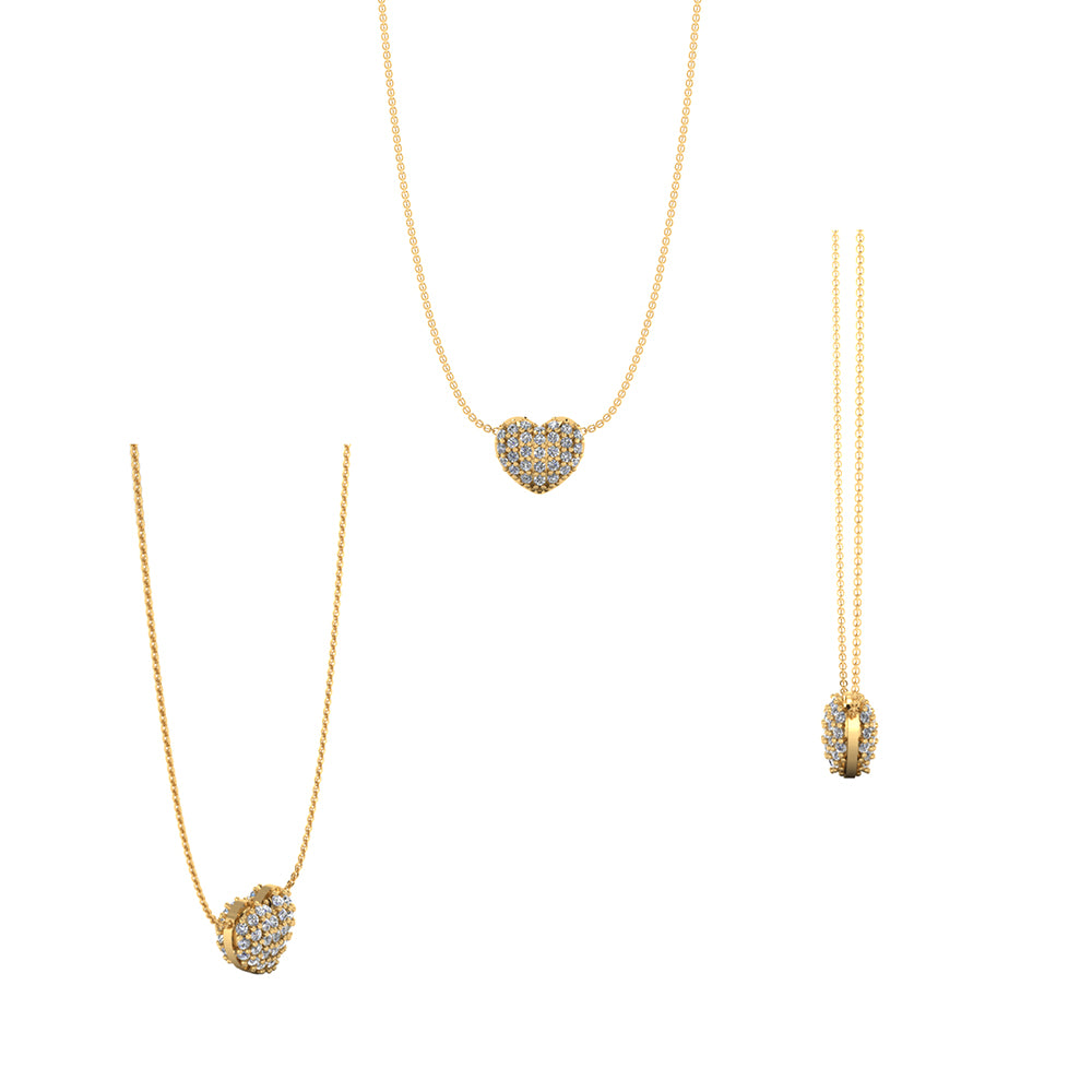 Smykkekæden Hjerte Forgyldt Sølv Halskæde DMDC005FG