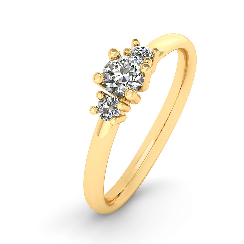 14KT.RING TREKANT 0,10+2X0,03