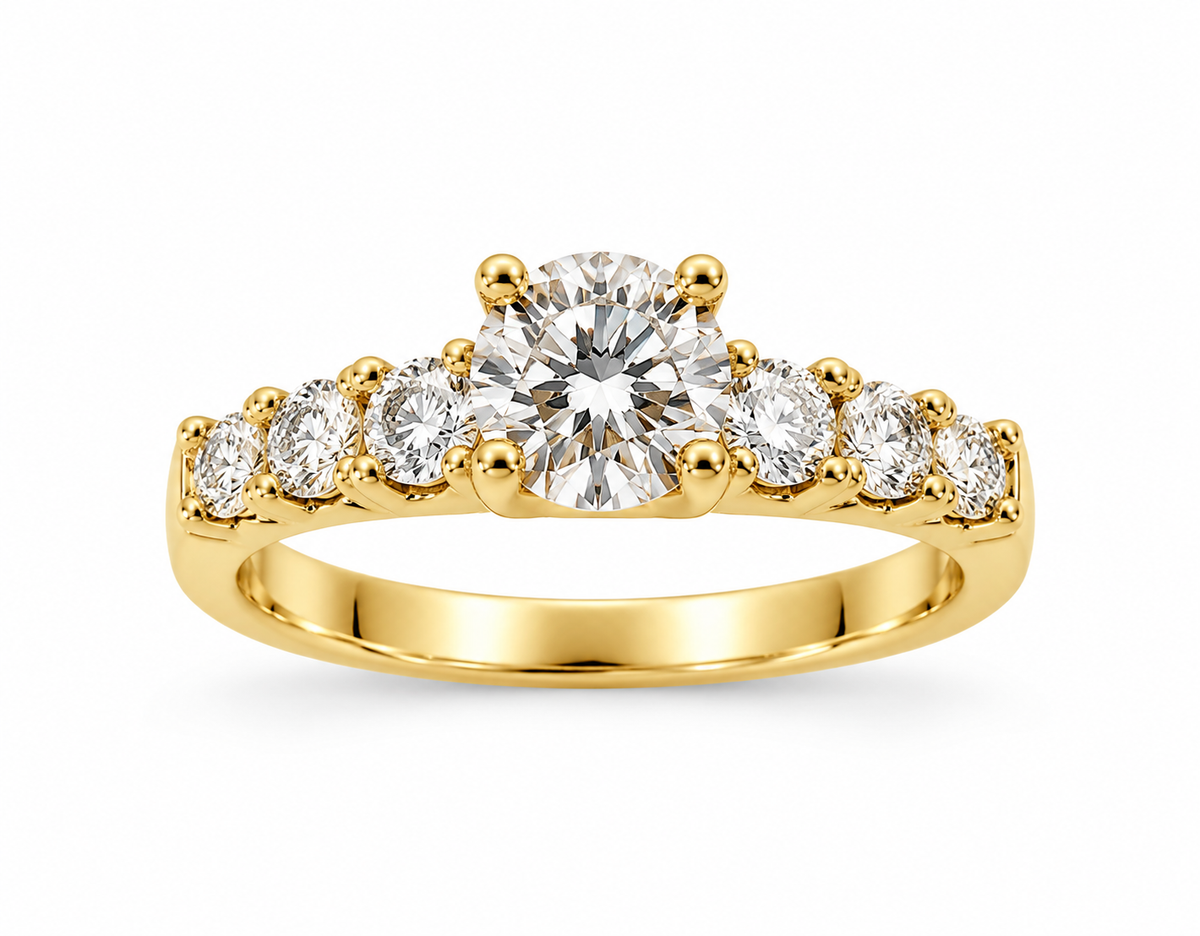 14KT.RING 1X1,0+6X0,10 W.SI