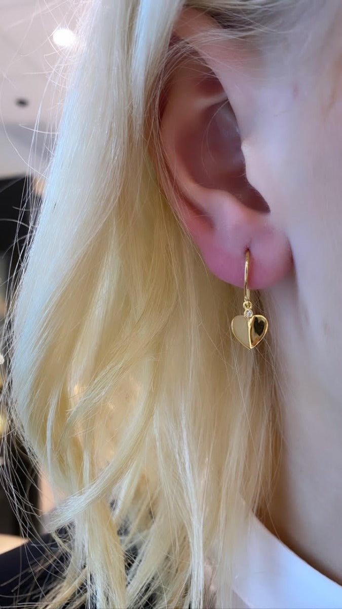 Smykkekæden Knækket Hjerte Forgyldt Sølv Ørehængere