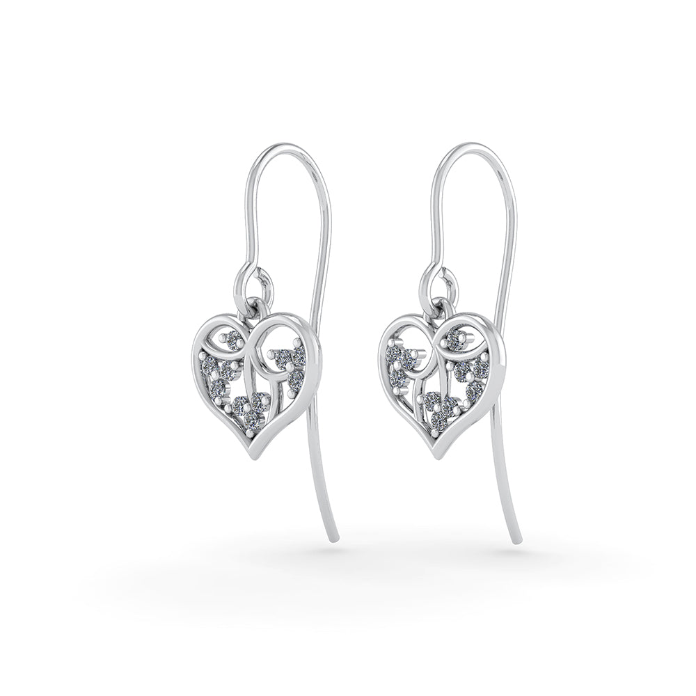 Hjerte Sterling Sølv Øreringe fra Smykkekæden