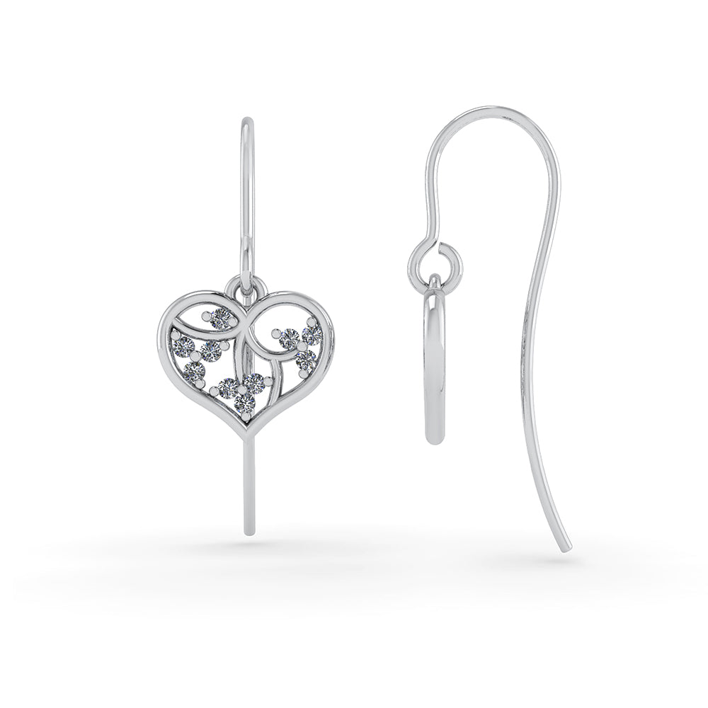 Hjerte Sterling Sølv Øreringe fra Smykkekæden