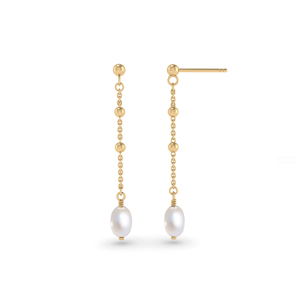 Forgyldt Sølv Ørehængere fra Smykkekæden med Ferskvandsperler