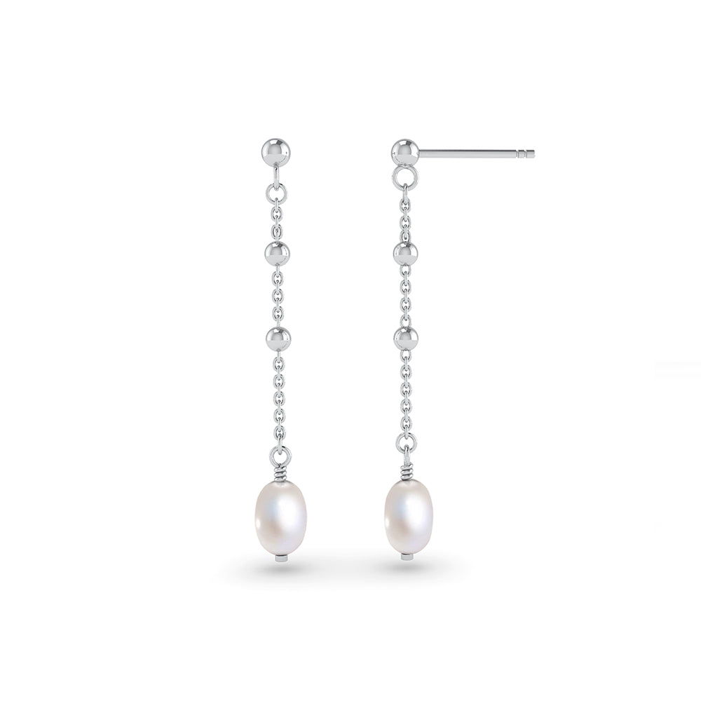 Sterling Sølv Ørehængere fra Smykkekæden med Ferskvandsperler