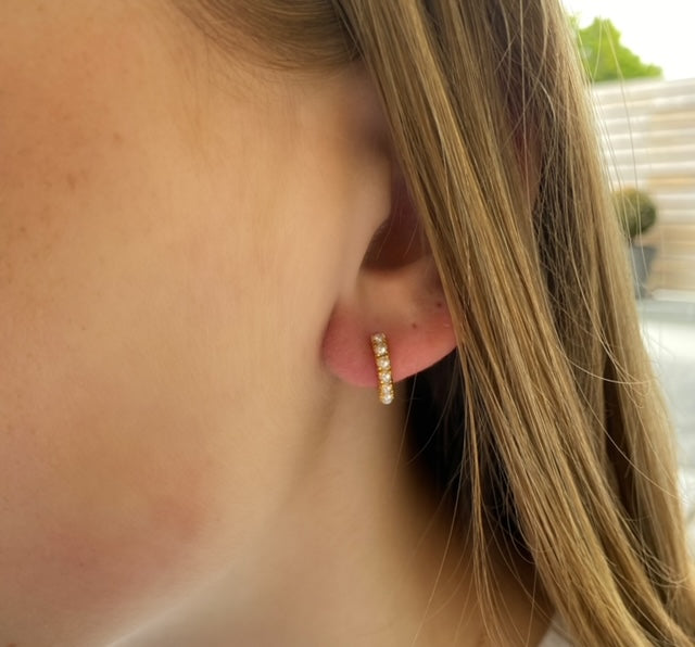 Smykkekæden Isabell Creol Forgyldt Sølv Ørestikker med Perler